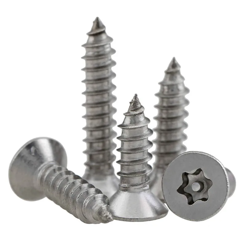 

10PCS M2.9 M3.5 M3.9 304 Stainless Steel Countersunk Head Flat Plum with Column Core Needle Anti-theft Self-tapping Screws