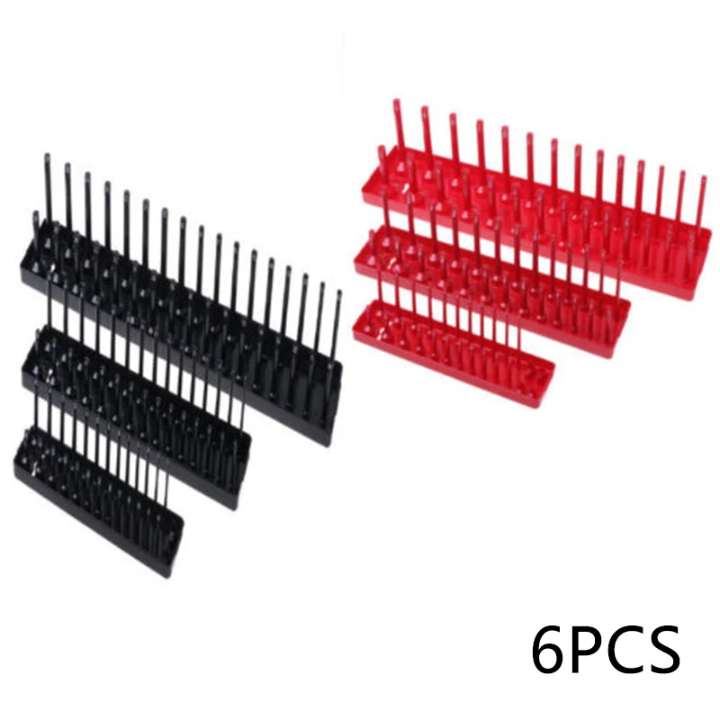 Socket Organizer Tray Rack Storage Holder Tool Metric SAE 1//4/" 3//8/" 1//2/" 6 pc
