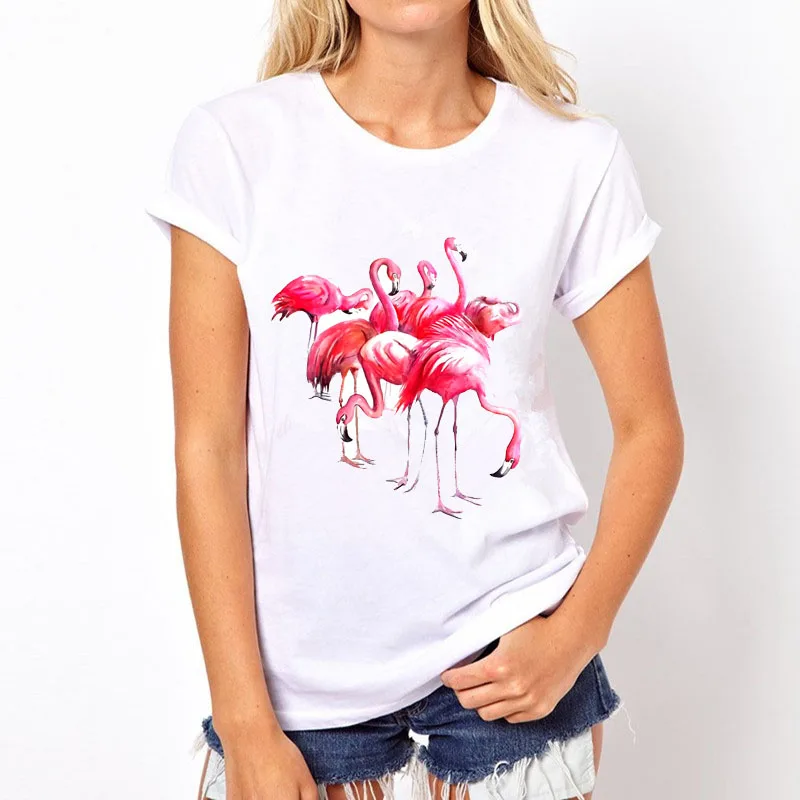 Graphic Tee Cartoon Print White T Shirts Women Short Sleeve O neck T