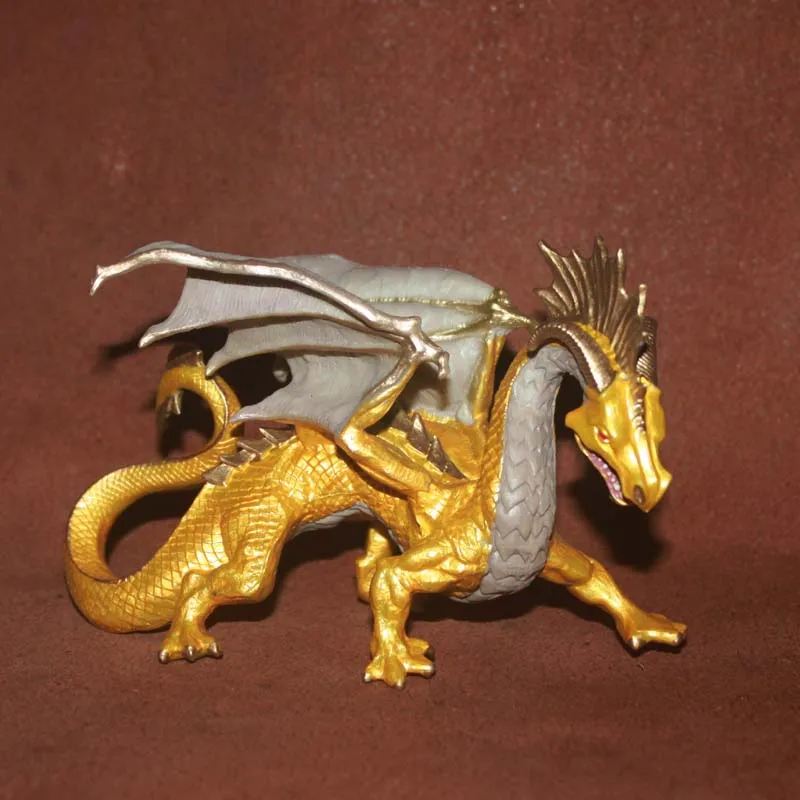 pvc figure Simulation Scene Myth Animal Model Plastic Toy Golden Dragon