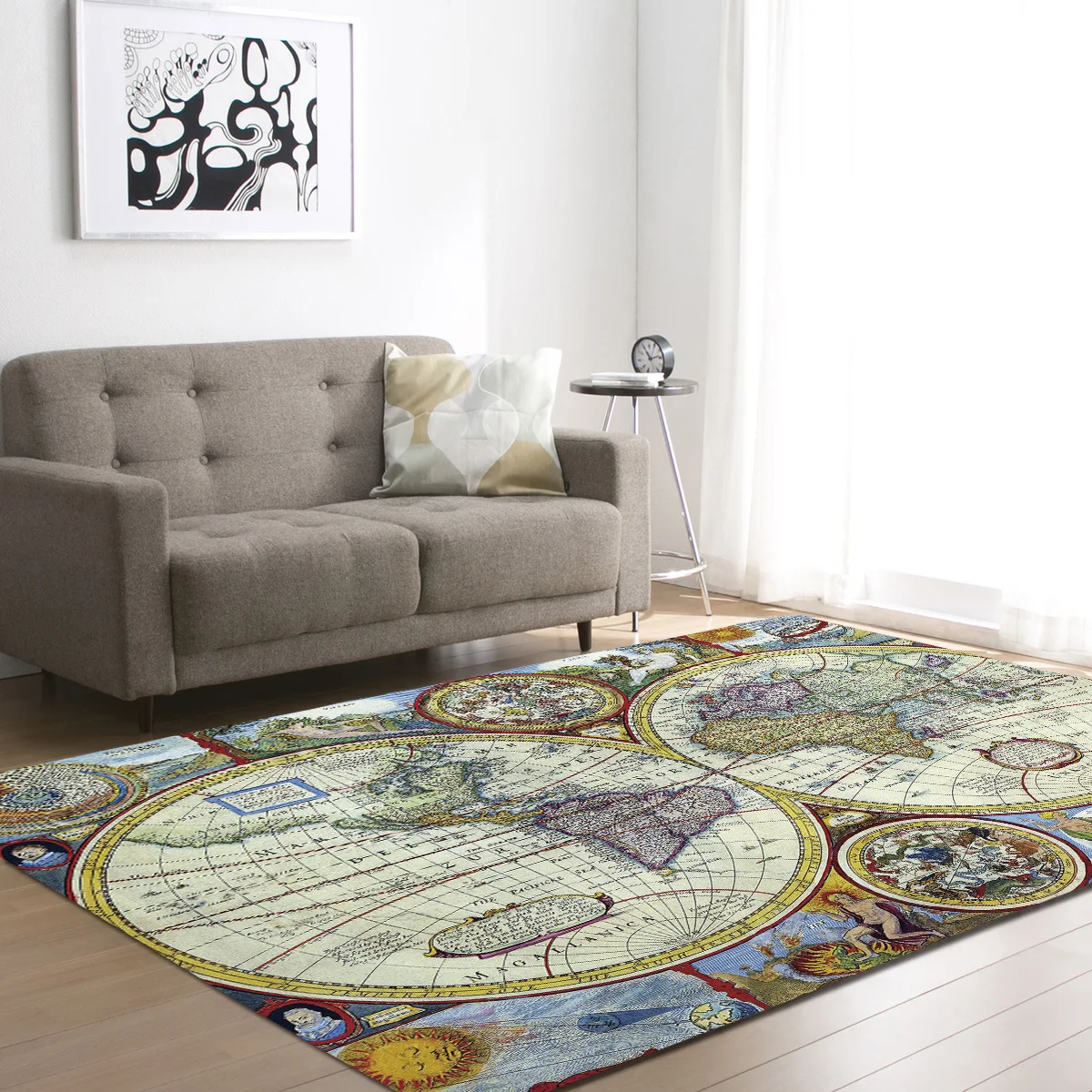  Zeegle World Map Pattern Carpets For Living Room Kids Bedroom Carpet Large Size Home Decor Mat Offi - 32879572148