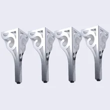 Top Designed 4PCS/LOT Height 30CM European Flower Style Adjustable Metal Furniture Leg Feet With Leveling Screws Chrome