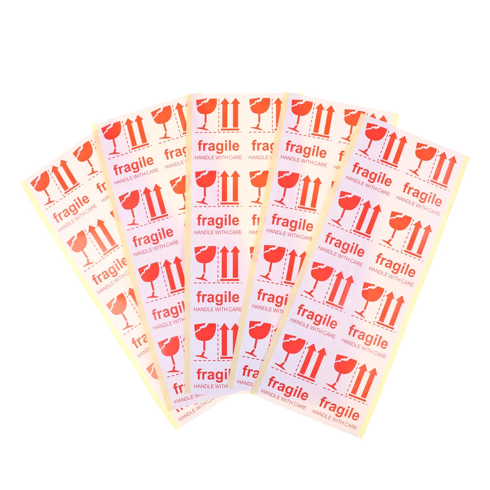 

40pcs self-adhesive shipping label stickers fragile handle with care warning label sticker