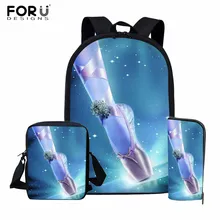 FORUDESIGNS/балетный рюкзак с принтом для обуви для девочек; красивая школьная сумка для учеников начальной школы; Детский рюкзак для девочек; танцевальный рюкзак; наборы