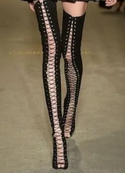 Cuir Talons Le Grande Nouvelle Bout 13 Sur As En Taille as Ouvert Mode Dentelle Picture Genou Femme up À Sexy Picture Bottes Hauts Cuissardes D'été HH6AZwq