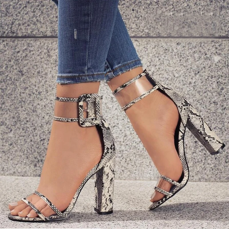 Super High Shoes Women Pumps Sexy Clear Transparent Strap Buckle Summer Sandals High Heels Shoes Women