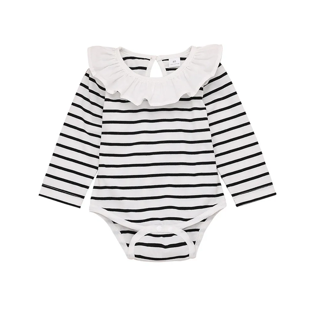 3PCS Newborn Baby Girls Winter Clothes Princess Lace Stripe Baby Clothes Girls Outfit Infant Clothing Babies Baby Newborn Set