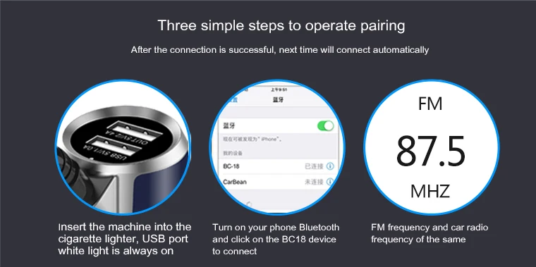 BC18 автомобильный fm-передатчик громкой связи Bluetooth MP3 плеер fm-передатчик модулятор Dual USB Автомобильное Поддержка TF-карты/U диск комплект автомобильного зарядного устройства