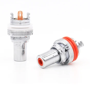 

8pcs high quality CMC Red copper plated RCA Socket Female RCA Jack Socket Connector