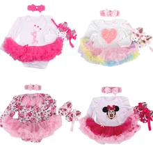 Комплекты одежды из 3 предметов для маленьких девочек; комбинезон-пачка с длинными рукавами; платье; костюм-комбинезон+ повязка на голову+ обувь; костюмы для вечеринки в честь Дня рождения; Vestido