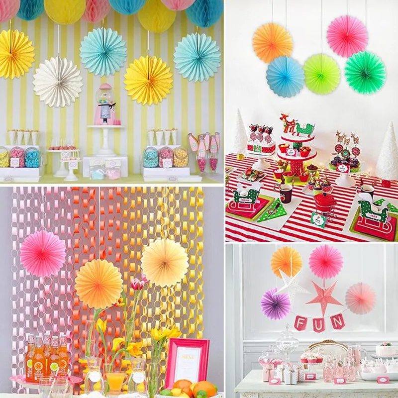 

1pcs Color Paper Garland Honeycomb Balls Tissue Paper Fans for Birthday Baby Shower Bridal Shower New Year Decor Wedding Supp 5z