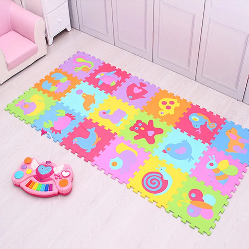 Esteira do Jogo do Bebê Pad para Crianças 9 Pçs e set Espuma Eva Costura Tapete Engatinhando Tapete Criança Kruipen Montado Animais Puzzle Tapete Jogos 9 Tapetes de jogo