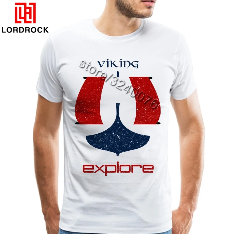 Simple Graphic Art T Shirt Mens Viking Maritime Sail