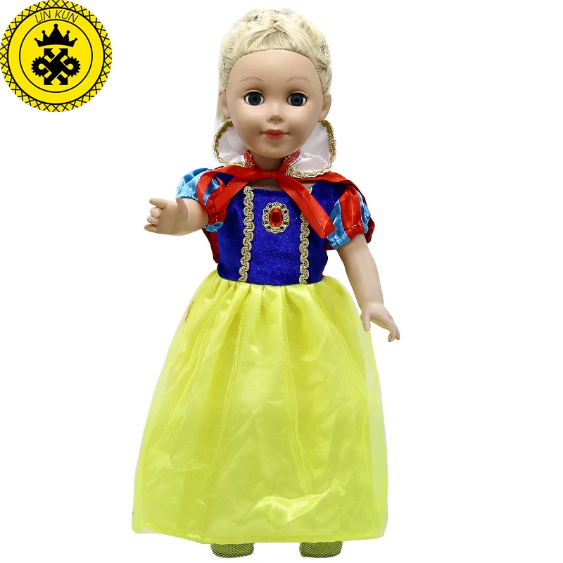 

Girl Doll Clothes Cosplay Snow White Princess Dress fit 18 inch Girl Doll Accessories Girl Gift MG-554