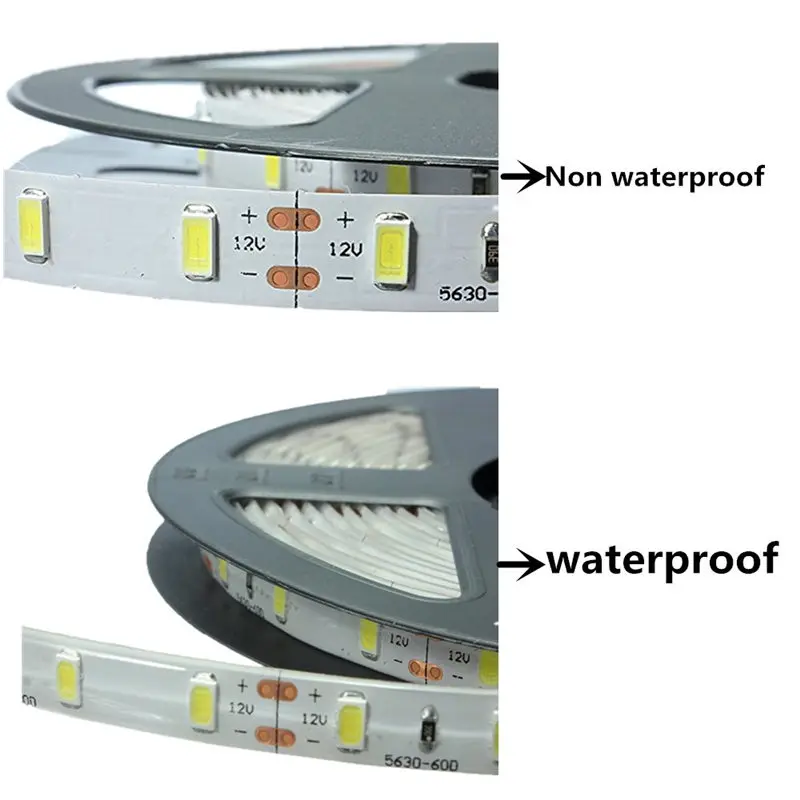 Led Strip Light 5630 5730 Waterproof IP65 12V 5M Warm 3000K 6500K Cold White Nature White 4000K Red Green Blue Flexible Tape 5