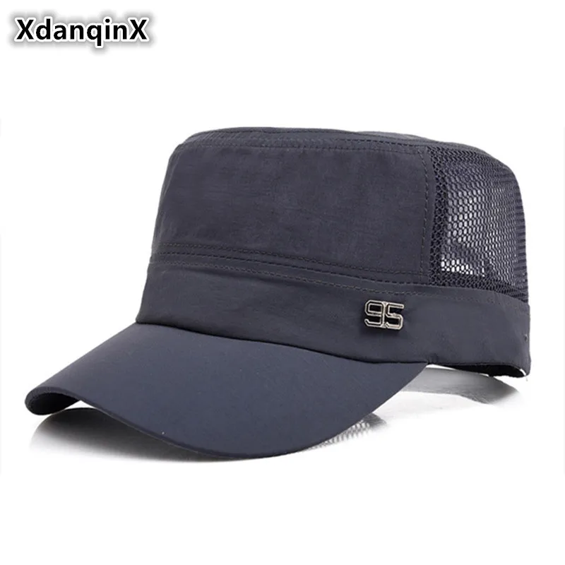 XdanqinX, для взрослых, для молодежи, Мужская кепка, летняя, сетчатая, дышащая, военные шапки, повседневная, регулируемый размер, плоская кепка, Snapback, кепка s, Bone, шапка для папы