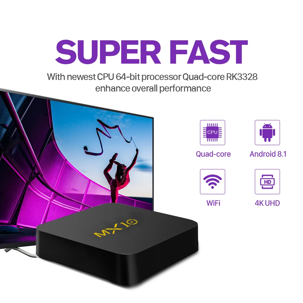 4K IPTV France Subscription 1 Year SUBTV Code MX10 4G 64G Android 8.1 TV Box RK3328 IPTV Belgium Dutch French Arabic IPTV Box   