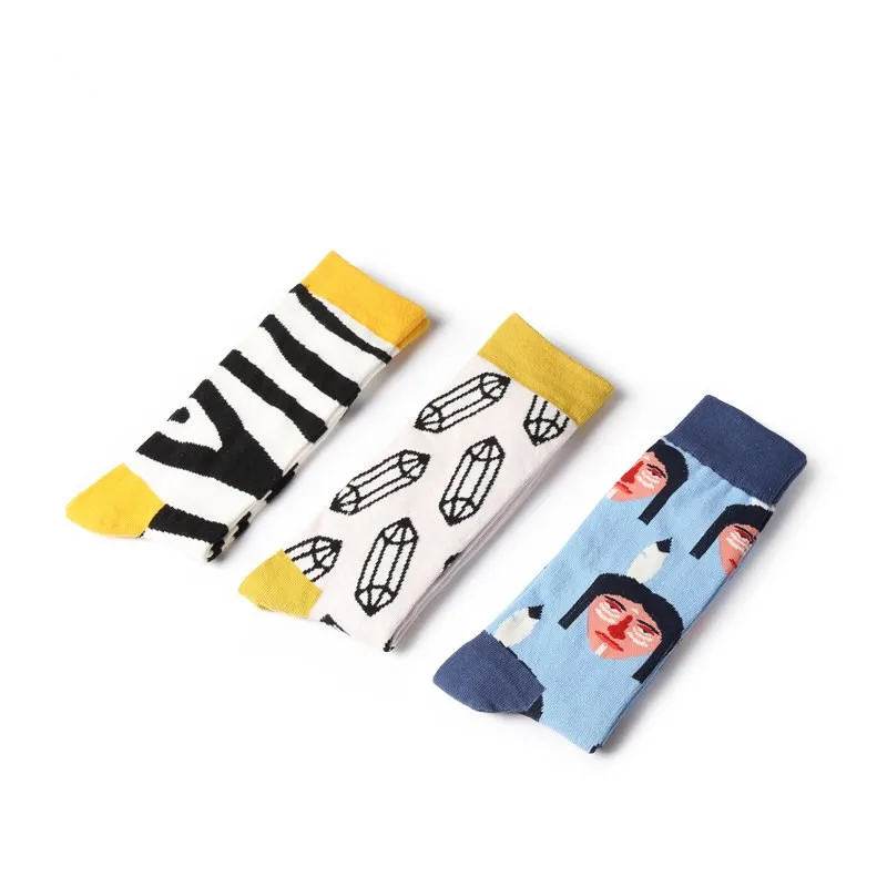 CRAZY FLY Cool Men Happy Socks Fashion Animal Dog Pattern Cartoon Long Ankle Art Socks Harajuku Women Cotton Funny Socks 2019