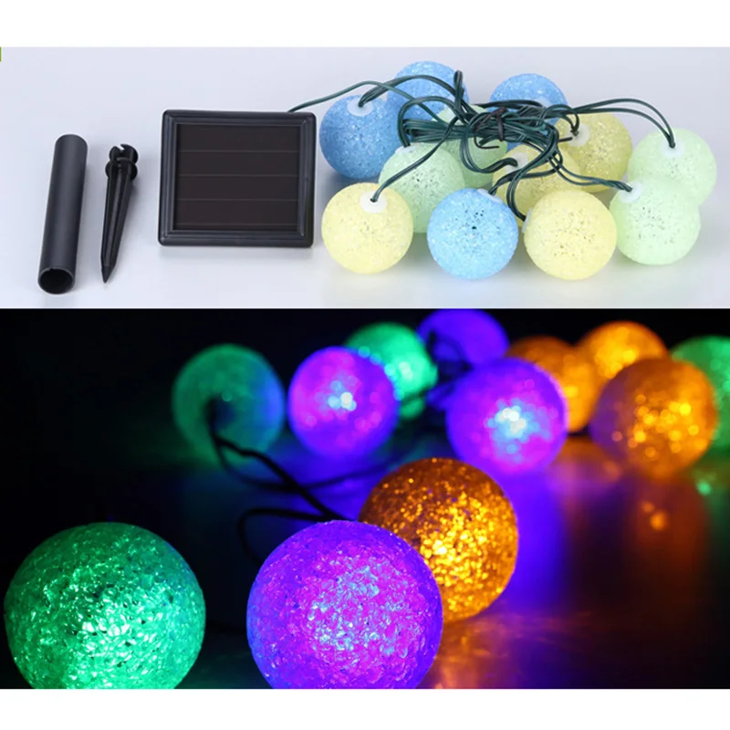 Led Solar Lichterkette Kunststoff Bunte Ball String Outdoor