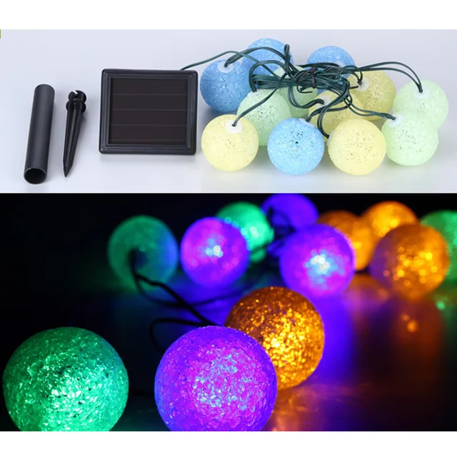 led solar light string plastic colorful ball string outdoor waterproof landscape lights christmas decoration lights - Solar Light Christmas Decorations led solar light string plastic colorful ball string outdoor waterproof landscape lights christmas decoration lights - Solar Light Christmas Decorations
