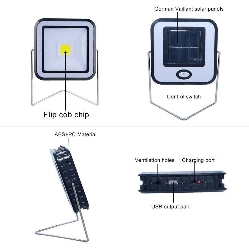 Foxanon светодиодный COB Чип Солнечная лампа USB зарядка яркий энергосберегающий Ночной светильник на солнечных батареях охранный светильник s Сад Кемпинг Туризм