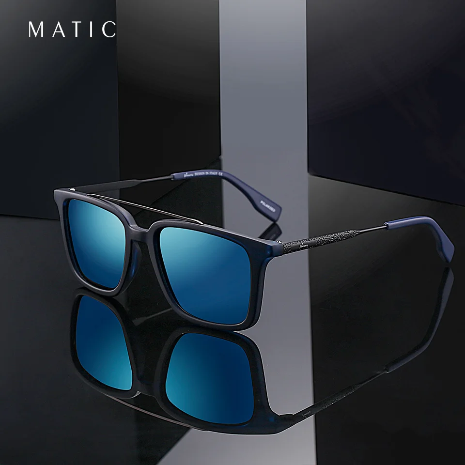 

New Blue Mirrored Lens Polarized Sunglasses Men Women Driving Pilot Brand Designer Sun Glasses For Male Fashion Eyewear MATIC