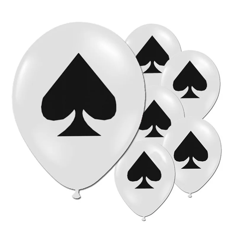 10 шт./лот 12 дюймов пики/сердца/клубы/бриллианты латексный шар карты казино кости покер вечерние Принадлежности Декор игральные карты покер - Цвет: Spades