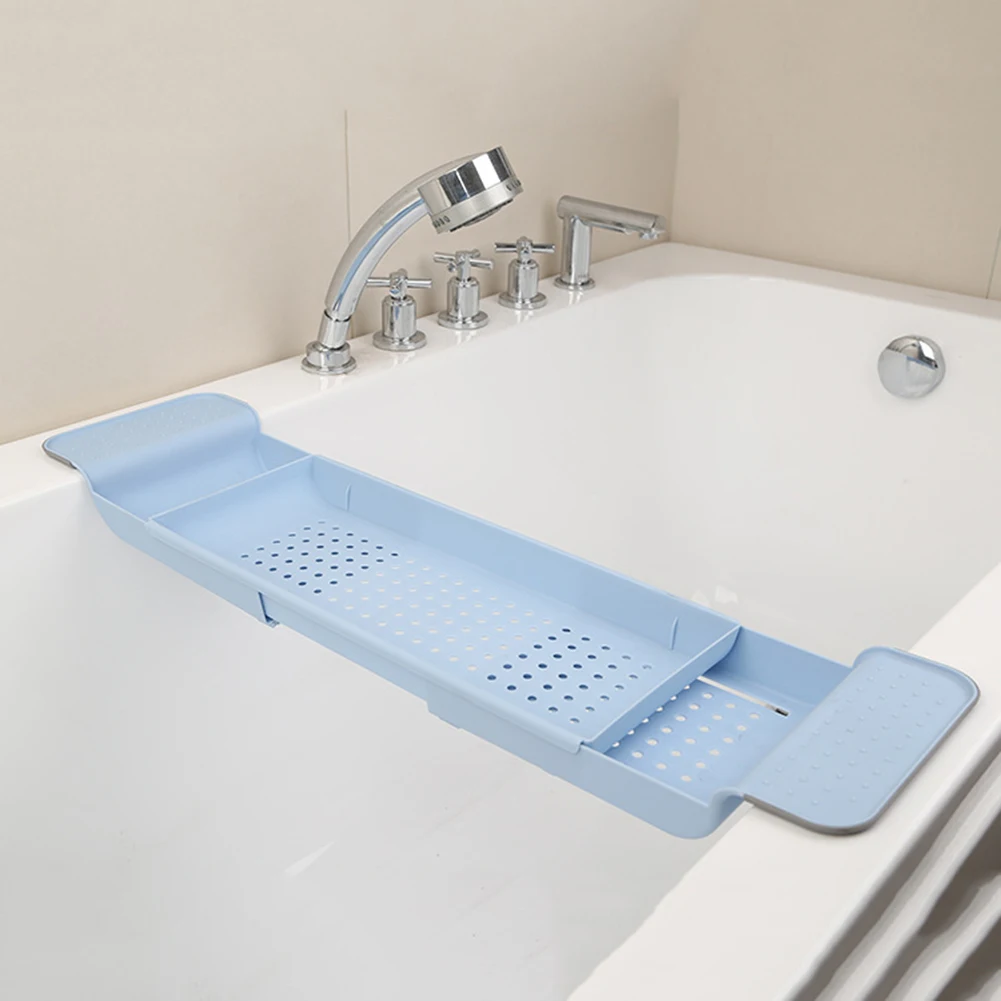 

Adjustable Bathtub Tray Shower Wine Glass Book Storage Rack Holder Shelves