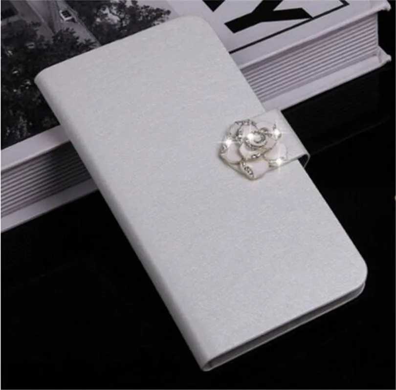 Стильный Шелковый Чехол-книжка с откидной крышкой для Alcatel One Touch Pop 3 5015 5025D Pop 4 Pixi 4 5045D 5010D idol3 5 защитный чехол - Цвет: White With Camellia