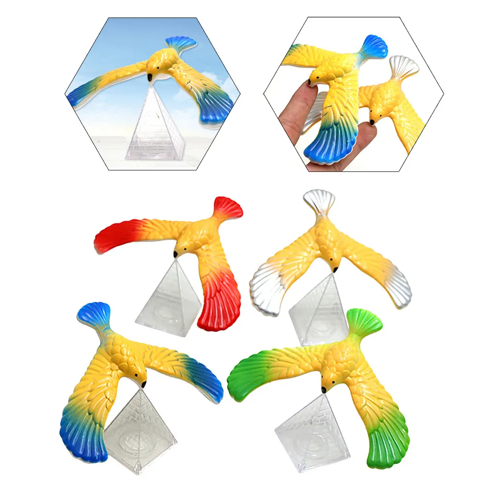 4Pcs Bird Toys Magic Balancing Bird Science Desk Toy Novelty Eagle Trick Child Party Gift Shaking Head Doll Education Toy