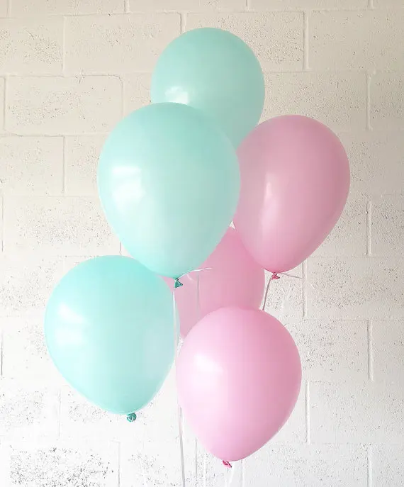 6 шт. 12 дюймов мяты и baby pink латексные шары День рождения украшения globos игрушки для одежда для малышей душ день рождения