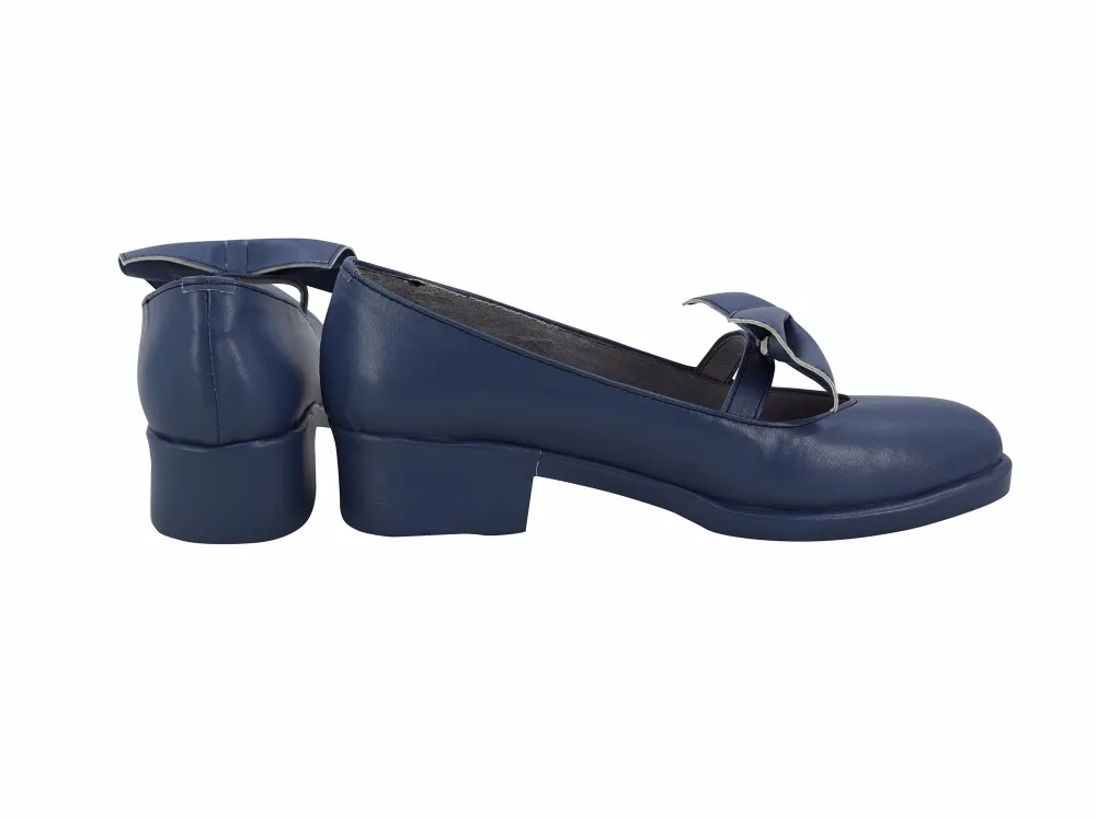 Kantai Collection Fubuki Music Pixy Cosplay Shoes Blue Boots Custom Made (2)