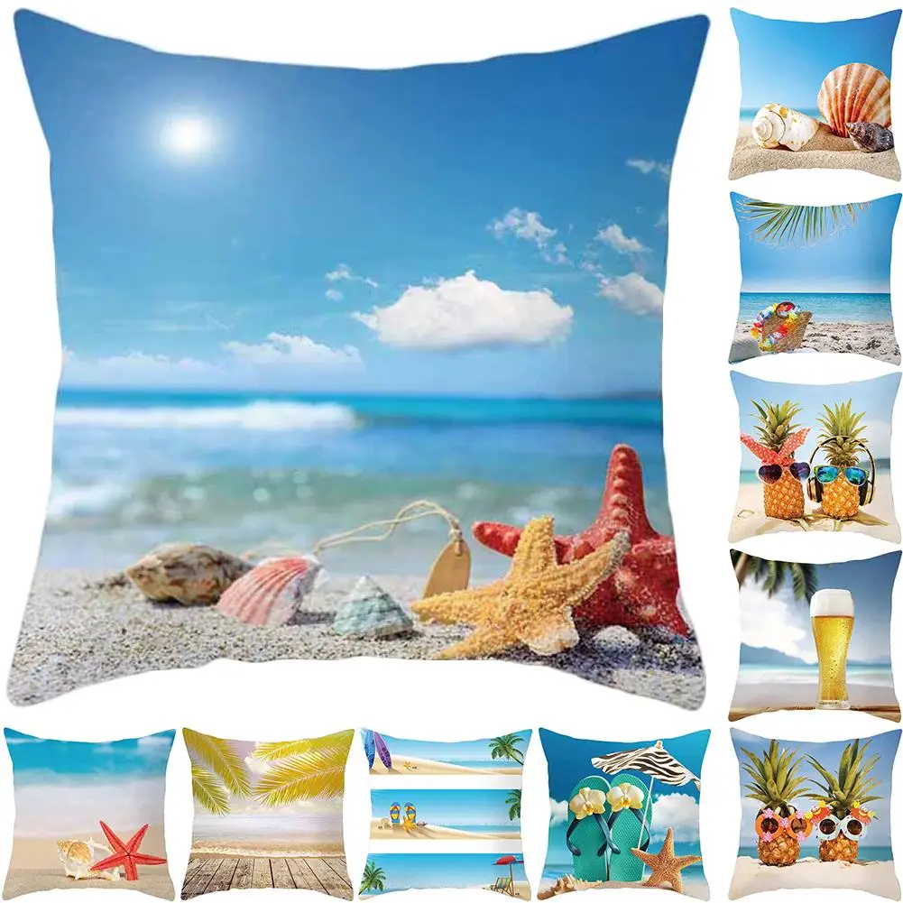 

Summer Beach Seaside Style Pillowcase Home Decor Sofa Bed Chair Cushion Cover