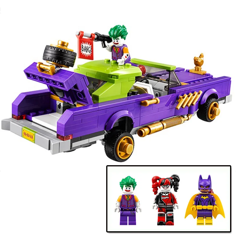 

450pcs Superhero Series Batman Clown Chariot Car Child InsertingBuilding Blocks DOLL Model BOY Toys Children's day Gifts