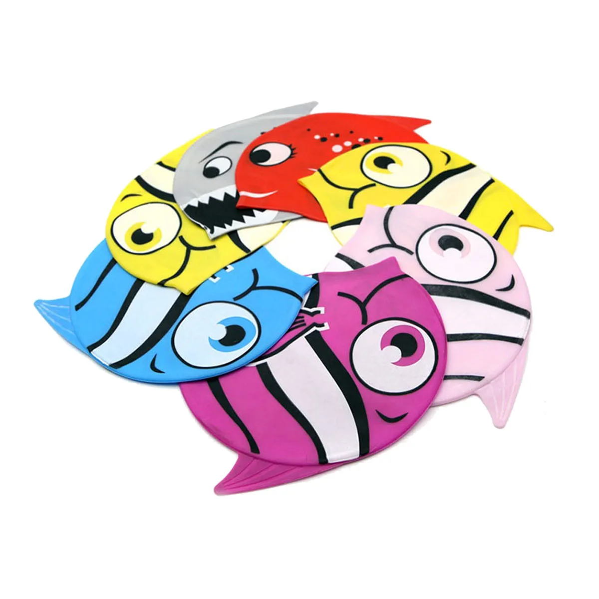 

Cute Kids Baby Swimming Cap Unisex Silicone Waterproof Sunscreen Pool Swim Hat for Children