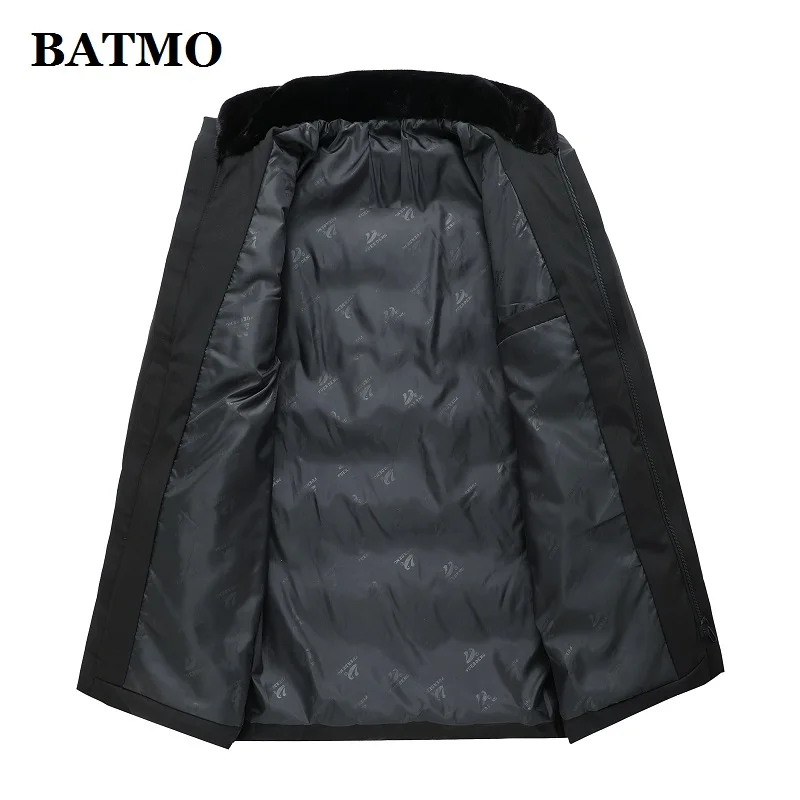 BATMO Новое поступление зимние высококачественные накладные меховые теплая куртка с воротником для мужчин, мужские зимние куртки, большие размеры 1986