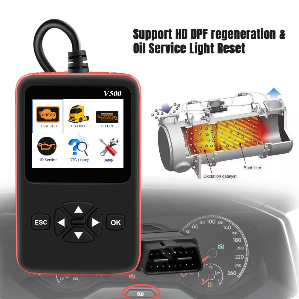 Автомобильный сканер obd V500 портативный диагностический для автомобилей и