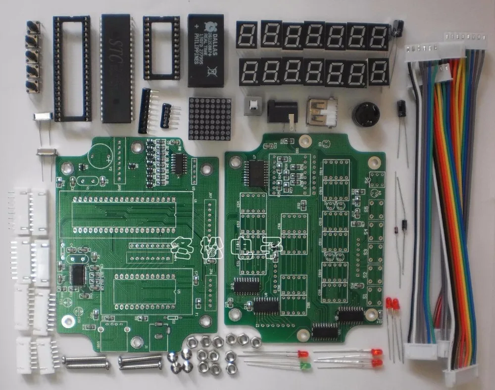 Многофункциональная цифровая трубка 14 светодиодный точечный матричный электронные часы diy kit паяльный набор Электрический