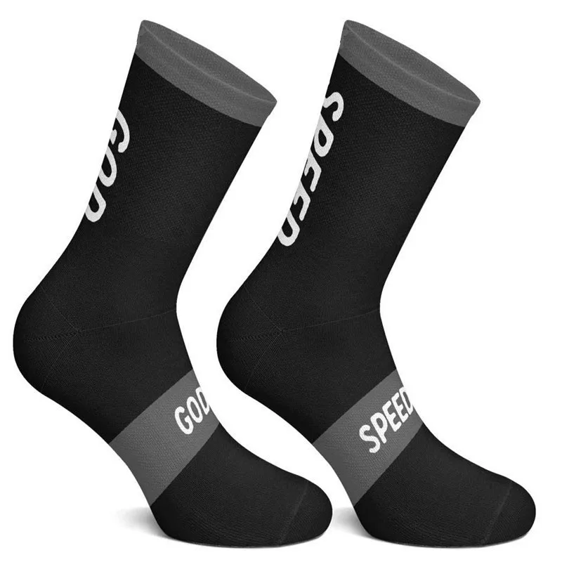 Скоростные Компрессионные Мужские носки для велоспорта, мужские носки для занятий спортом на открытом воздухе, износостойкая велосипедная обувь для шоссейного велосипеда, носки для бега - Цвет: black