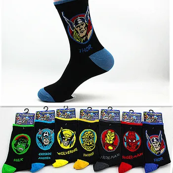 

Avengers Marvel Cartoon Socks Batman Superman Wild Raytheon Fashion Women's Socks Novelty Funny Casual Men's Socks