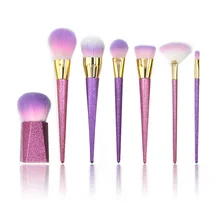 Kaizm Highlighter Makeup Brushes 7pcs/set Matte Makeup Brushes Purple Glitter EyeShadow Foundation Powder Brush Unicorn 7pcs/lot