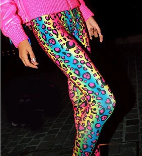 Модные новые женские цветные лосины с леопардовым принтом, женские сексуальные брюки, шелковые Капри, длина по щиколотку, лето-осень, тонкие крутые брюки