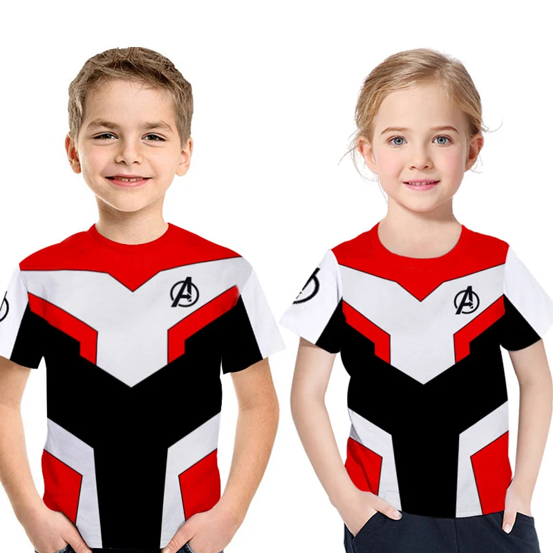 Kids T-shirt Avengers Endgame Quantum Realm Cosplay Costume Tops Boys Girls fancy cosplay costumes Short Sleeve T shirt