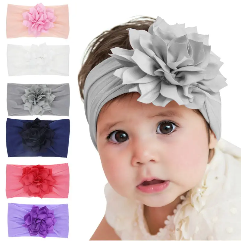 Printed Flowers Girls Baby Head Wraps Baby Headband Alligator Clips Hair Clip