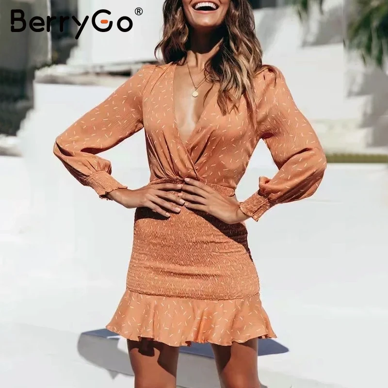Berrygo сексуальное облегающее мини платье с принтом русалки женское повседневное