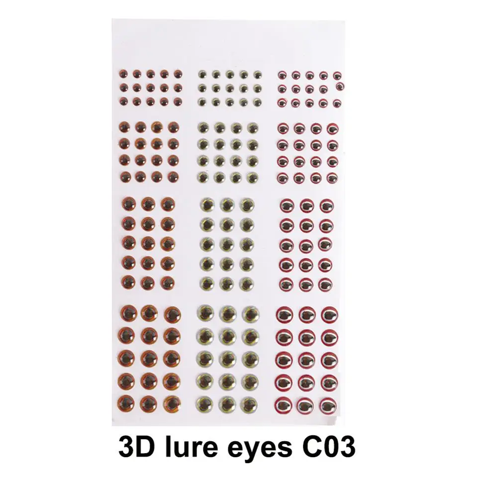 Maximumcatch, 915 шт., 3 цвета, мягкая формованная 3D голографическая приманка для рыбалки, рыбные глаза, мухоловка, приманка, джиг, изготовление приманки - Цвет: 3D lure eyes C03