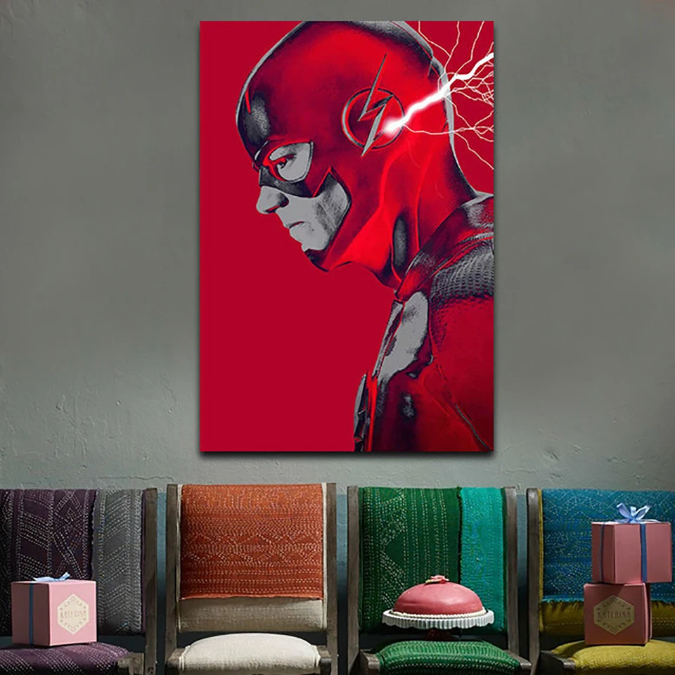 

Home Decorative Canvas Painting 1 Pieces Flash Pictures Man American Hero Wall Artwork Prints Modular Poster For Living Room