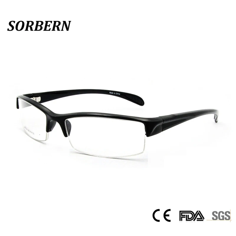 

Sorbern TR90 Sports Optical Glasses Frame Men Half Rim Glasses Light Weight Square Spectacles Men Eyewear Frames