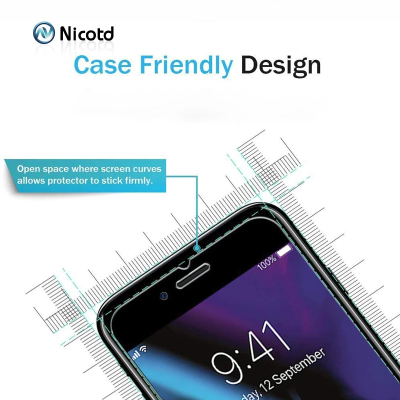 Tempered Glass For iPhone X XS Screen Protective Film For iPhone XS MAX 5 5S SE 8 Glass Protector For iPhone 7 plus 6 6s 8 plus (1)