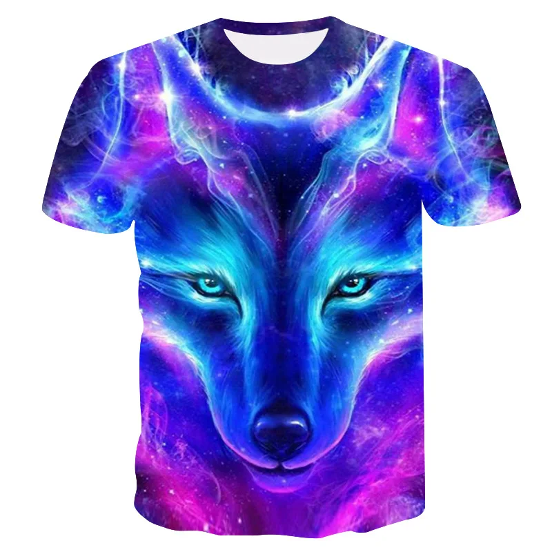 

New hot where Light And Dark Meet by JoJoesart Wolf 3d T-shirt Drop Ship Top Tee Short Sleeve Camiseta Round Neck Fashion Tshirt